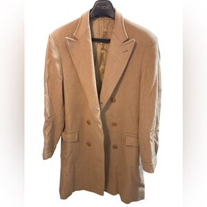 HICKEY FREEMAN Camel Double-Breasted Trench Coat